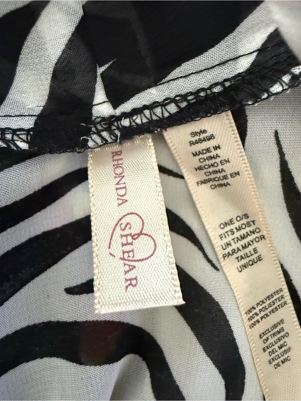 Shonda Shear Zebra Print Tassel Kimono Cover Up One Size Boho Resort Wear - Picture 13 of 13
